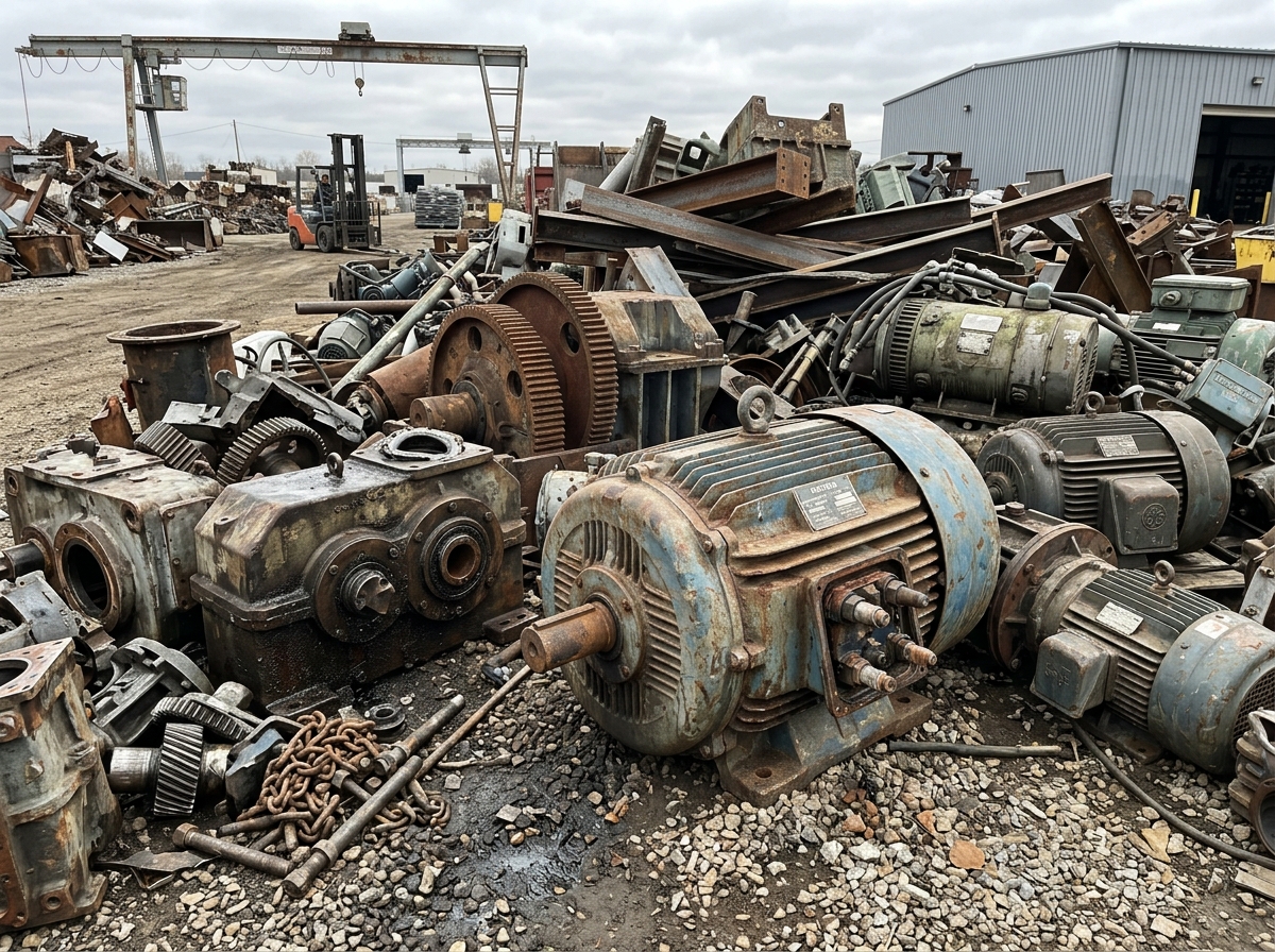 Decommissioned heavy machinery, motors and gearboxes